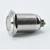 Loniu Interruptor de Botón Metálico 16mm Cabeza Plana Pie de Tornillo Auto-Restablecible (Autobloqueante) Normalmente Abierto 12/16/19/22