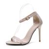 Sandalias Pequeñas Frescas de Tacón Alto para Mujer 2025 Nuevo Estilo Simples y Versátiles Tacón de Aguja Correa de Una Sola Línea Sexy Mismo Estilo Popular Zapatos de Tacón Alto