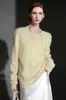 Suéter de Punto sin Costuras de Cuello Redondo Cepillado de Cachemir de Lujo Zhengqite para Mujer, Suéter Pulóver Holgado para Otoño e Invierno