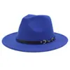 Sombrero de copa de estilo europeo y americano transfronterizo Sombrero de jazz de caballero Sombrero de fieltro para abrigo Sombrero de ala ancha de color sólido de moda
