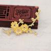 Yiwu Color Cobre Chapado en Oro Conservación del Color Rama de Flor DIY Rama Pequeña Pieza de Flor Pinza de Soldadura Accesorios para Pinzas de Pelo A856