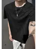 Camiseta Masculina de Manga Curta com Design Patchwork Desconstruído Retro Americano, Verão Fina Esportiva Secagem Rápida Tamanho Grande Solta