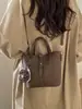 Bolso Cubo de Diseño de Nicho Retro Francés para Mujer, Bolso de Mano con Patrón de Lichi, Bolso de Hombro Cruzado de Moda para Viajes