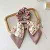 2025 Nuevo Scrunchie Floral con Lazo para el Cabello de Mujer Banda para el Cabello Cinta Accesorio para el Cabello Adorno para la Cabeza
