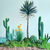 Ornamentos de Cacto Artificial e Cacto Colunar, Combinação de Paisagismo com Plantas Falsas para Decoração de Vitrine de Shopping e Arranjo de Cena, Plantas Verdes Realistas de Alta Qualidade