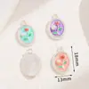 Pintura a Óleo Retrô Francesa Monet Rosa, Azul e Roxo Três Cores Pingente Pingente de Prata Estilo Antigo Liga Metálica Acessórios DIY