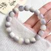 Pulseira de Sementes de Bodhi Jade Branco Gradiente Cinza para Mulheres, Contas Macias e Suaves de Raiz de Bodhi para Homens Segurarem na Mão