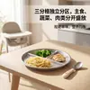 Prato para bebê feito de titânio puro, três compartimentos para servir separadamente a comida principal e os vegetais, design de peça única, sem revestimento, comida complementar para bebê