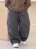 Pantalones Cargo para Niños 2026 Otoño Nuevo Estilo Corte Holgado Bolsillo Grande Casual Largos Trendy de Pierna Ancha para Niños Mayores