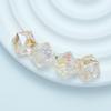 Cuentas cuadradas transparentes de color cortado con baño UV, material para pulseras y pendientes hechos a mano con cuentas, accesorios de joyería