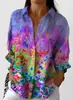 Camisa Feminina Europeia e Americana Moda Manga Três Quartos Impressão Digital 3D Venda Quente Fornecedor de Fábrica Moda Casual Multicor