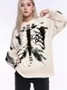 Outono e Inverno Europeu e Americano Transfronteiriço Hip-Hop Americano Tendência Streetwear Estampa de Esqueleto Solto Quente Manga Longa Tops para Homens e Mulheres