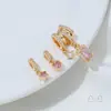 Cobre Chapado en Oro de 14K Color Conservante Circonia Corazón Estrella Doble Rectangular Circonia Colgante Accesorios para Collares de Perlas Hechos a Mano DIY