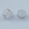 Tampão de ouvido de silicone da moda com anel de aço inoxidável de ouro 18K, tampão de ouvido transparente de hambúrguer, tarraxa anti-queda de alta qualidade