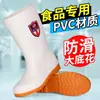 Botas de lluvia para hombre, botas de lluvia higiénicas de grado alimenticio, forradas de felpa, engrosadas, antideslizantes, zapatos impermeables, zapatos de chef resistentes al aceite, botas de agua para ganadería