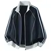 Chaqueta de otoño nueva de trabajo pesado lavada para hombre de comercio exterior transfronterizo, estilo vintage con diseño de patchwork, corte holgado, estilo callejero retro americano