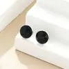 Aretes Redondos Facetados de Diamante de Color Multicolor con Bordes Metálicos, Aretes Básicos de Piedra de Imitación, Aretes Sencillos de Circonia de Colores para Mujer
