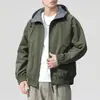Chaqueta de otoño con capucha reversible para hombre, nuevo estilo 2026, de alta gama, moderna, corte holgado, a prueba de viento y diseñada como una chaqueta bomber