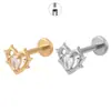 Pendientes Transfronterizos Corazón de Espina Aleación de Titanio G23 Accesorios de Titanio 0.9 Diente Exterior Hélice de Oreja Clavo para Piercing Joyería Cabeza
