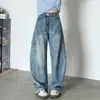 Jeans Nuevos Retro Americano con Dobladillo Curvo para Mujer, Tallas Grandes, Pantalones Holgados de Pierna Ancha, Pantalones Largos hasta el Suelo, Primavera/Verano 2026