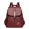 Mochila feminina transfronteiriça 2026 nova versão coreana simples e estilosa mochila feminina para o dia a dia versátil de grande capacidade bolsa casual