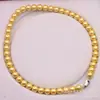 Collar de Perlas de Concha de Vidrio Dorado Nanyang para Mujer Hebilla de Lingote Ecológica Cadena Versátil de Suéter de Gama Alta Regalo Venta al por Mayor