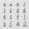 Accesorios de Plata Pura 999 Colgante 3D de Paz y Buena Fortuna Pulsera de Cuerda Trenzada DIY Accesorios para Joyería