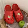 Sandalias de Playa Divertidas de Verano Manzana Tomate Dopamina con Agujeros tipo Arco para Mujer, Personalizables, Estilo Girly Heart, para Padres e Hijos