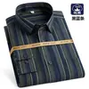 Camisa de Cuadros de Algodón Puro para Hombre Casual Cepillada de Manga Larga Tops Versátiles de Algodón Tallas Grandes