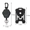 Llavero de mochila exterior resistente negro cuerda de alambre de acero gruesa retráctil automática tarjeta de extracción fácil soporte para certificado cubierta protectora