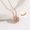 Novo estilo multi-uso coração a coração abre e fecha flor de quatro folhas colar moda feminina amor dobrável titânio aço clavícula corrente joia