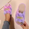 Pantuflas de felpa transfronterizas para mujer, invierno, exterior, interior, suela gruesa, hogar, esponjosas, algodón posparto