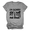 LO SIENTO ¿RODÉ Amazon Ebay Sitio Independiente Camiseta Casual Sencilla para Mujer Cuello Redondo Manga Corta