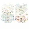 Distribuidor de Baberos Impermeables de Doble Cara de Algodón Puro Tamaño Bebé para Lactantes y Niños Pequeños, Baberos con Forma de Pétalo para Niñas y Niños