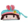 Estojo Fofo para Material Escolar de Estudante Bolsa de Tecido Pelúcia Desenho Animado para Guardar Canetas Zíper Duplo Porta Moedas Cartão Celular