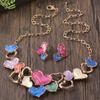 Cross-border Hot-selling Zinc Alloy Love Hollow Stitching Design Jóias terno Design Brincos Colar Conjunto de duas peças