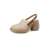 Sandalias Plataforma Huecas de Suela Gruesa para Mujer 2026 Nuevo Verano con Tacón Grueso, Punta Redonda, Tira Única, Talón Abierto, Zapatos Estilo Romano