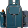 Set de Bolso Refrigerado para Picnic Amazon con Vajilla, Mochila de Picnic Portátil Térmica y de Aislamiento Frío para Exteriores, Bolsa Estilo Camping para Cuatro Personas