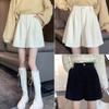 Shorts de Pana Línea A para Mujer 2025 Nuevo Otoño e Invierno Sueltos Aspecto Adelgazante Pantalones de Pierna Ancha con Botas y Pantalones Casuales