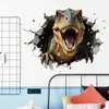 Papel Tapiz de Dinosaurios 3D con Pegatinas Geniales de Tyrannosaurus Rex para Decoración de Pared de Habitación Infantil