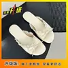 Zapatillas Cuadradas de Moda Estilo Hada 2026 Verano Nuevo Sandalias de Exterior con Lazo de Encaje Francés