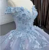 Vestido strapless de tul azul 2026 nuevo de comercio exterior estilo francés, atuendo de rendimiento de lujo ligero para anfitriona y socialité, suministro del fabricante