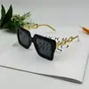 Gafas de sol de cadena de montura grande europeas y americanas para mujer, Gafas cuadradas de Tiktok, Protección UV, Gafas de moda trendy transfronterizas, Celebridad de Internet