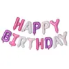 Balão de folha de alumínio com letras em inglês HAPPY BIRTHDAY de 16 polegadas Decoração de ANIVERSÁRIO cor HAPPY BIRTHDAY