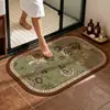 Alfombrilla de Piso Retro para Baño, Absorbente de Agua para Ducha, Resistente a la Suciedad, Antideslizante, Se Puede Cortar, Secado Rápido, Resistente al Desgaste, Alfombrilla de Piso de Tierra de Diatomeas