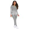 Otoño 2021 Amazon estación independiente AliExpress ropa de mujer europea y americana degradado pantalones de manga larga ropa para el hogar traje de dos piezas