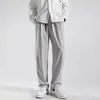 Calça Casual Versátil de Verão Elástica Reta Fina Solta Secagem Rápida Tendência Refrescante Calça Esportiva Longa Masculina de Seda de Gelo