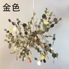 Lámpara Minimalista Nórdica para Sala de Estar Creativa Barra de Ventana Tienda de Ropa Hoja Acero Inoxidable Candelabro Lámpara Postmoderna