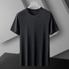 Fabricante de Origem Camiseta de Manga Curta Masculina Slim Verão Nova Seda Gelo Camiseta de Secagem Rápida Fina Cor Pura Top Camiseta Básica
