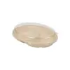 Tazón Ovalado Desechable de Pulpa Biodegradable para Comida Ligera, Ensalada, Postre, Caja de Almuerzo de Compartimento Único/Doble con Tapa, Tazón para Llevar, Caja de Comida